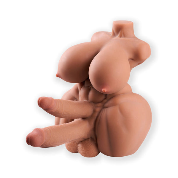 Beatus: Futa Sex Doll Double Penis Fantasy TPE Torso Shemale Masturbator