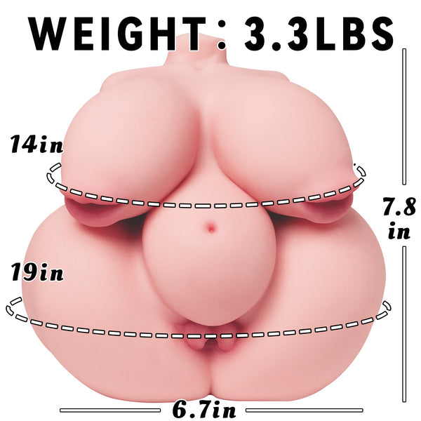 Hana Bloom:BBW Paizuri Fantasy Torso Sex Doll for Men Ultra Soft Anal Sex Toy with Nipple Penetration Function