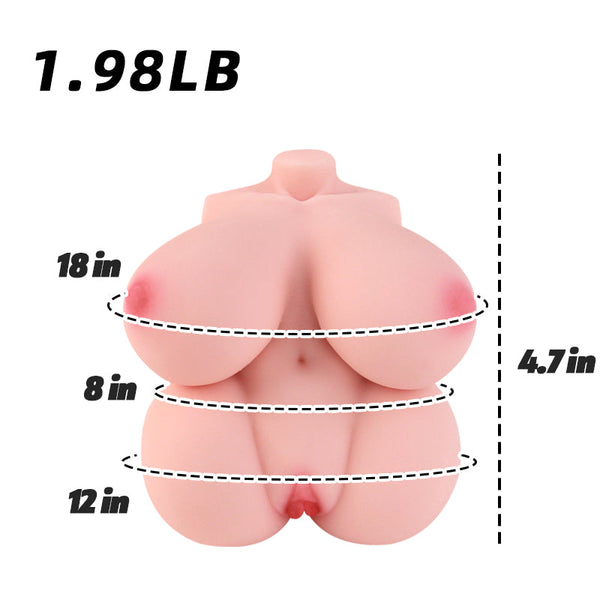 Mila Blossom:Giant Boobs Sex Doll Torso Ultra Soft BBW Paizuri Fantasy Toy with Nipple Penetration