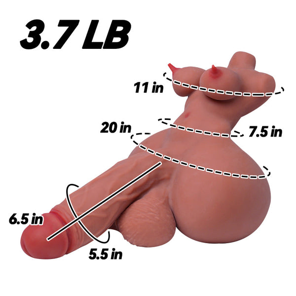 RAVA:Futa Sex Doll Shemale Torso Bubble Butt Sex Doll Big Ass Flat Chested Doll