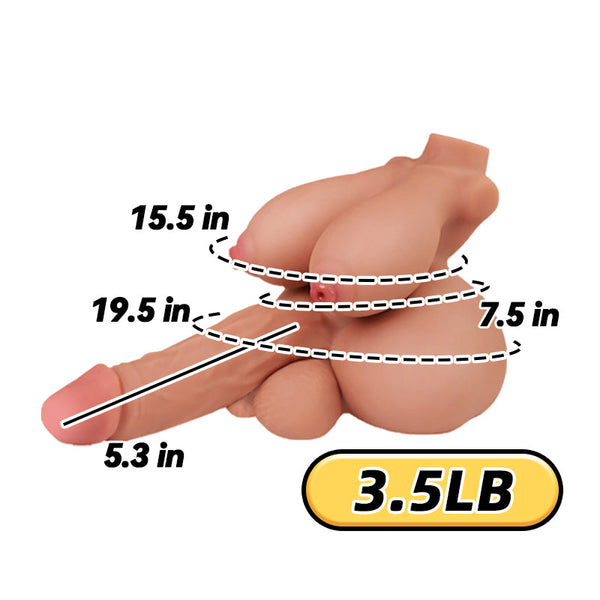 Seraphine: Shemale Sex Doll Torso with Nipple Penetration and Big Boobs Fantasy Toy